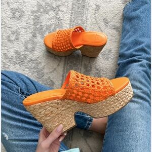 🌸MARC FISHER🌸 Hollis Caged Heeled Mules Orange Size: 11M